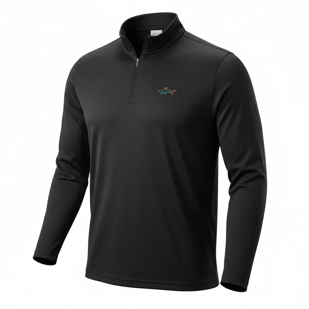 Greg Norman Mens‎ Active Quarter Zip Top Classic Fit Fabric Golf Large