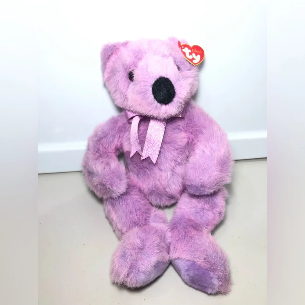 1999 Ty Classic Beanie Babies LILACBEARY Lilac Bear With Tags 14