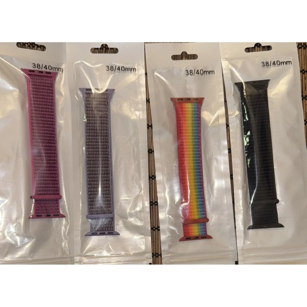 4 Replacement Band Apple Watch Series 1-4 38/40mm Pink Purple‎ Black Rainbow