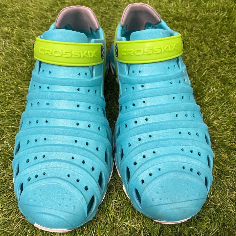 Crosskix 2.0 Water Shoes Mens Size 11 Turquoise‎ Blue Lime Green Good Clogs