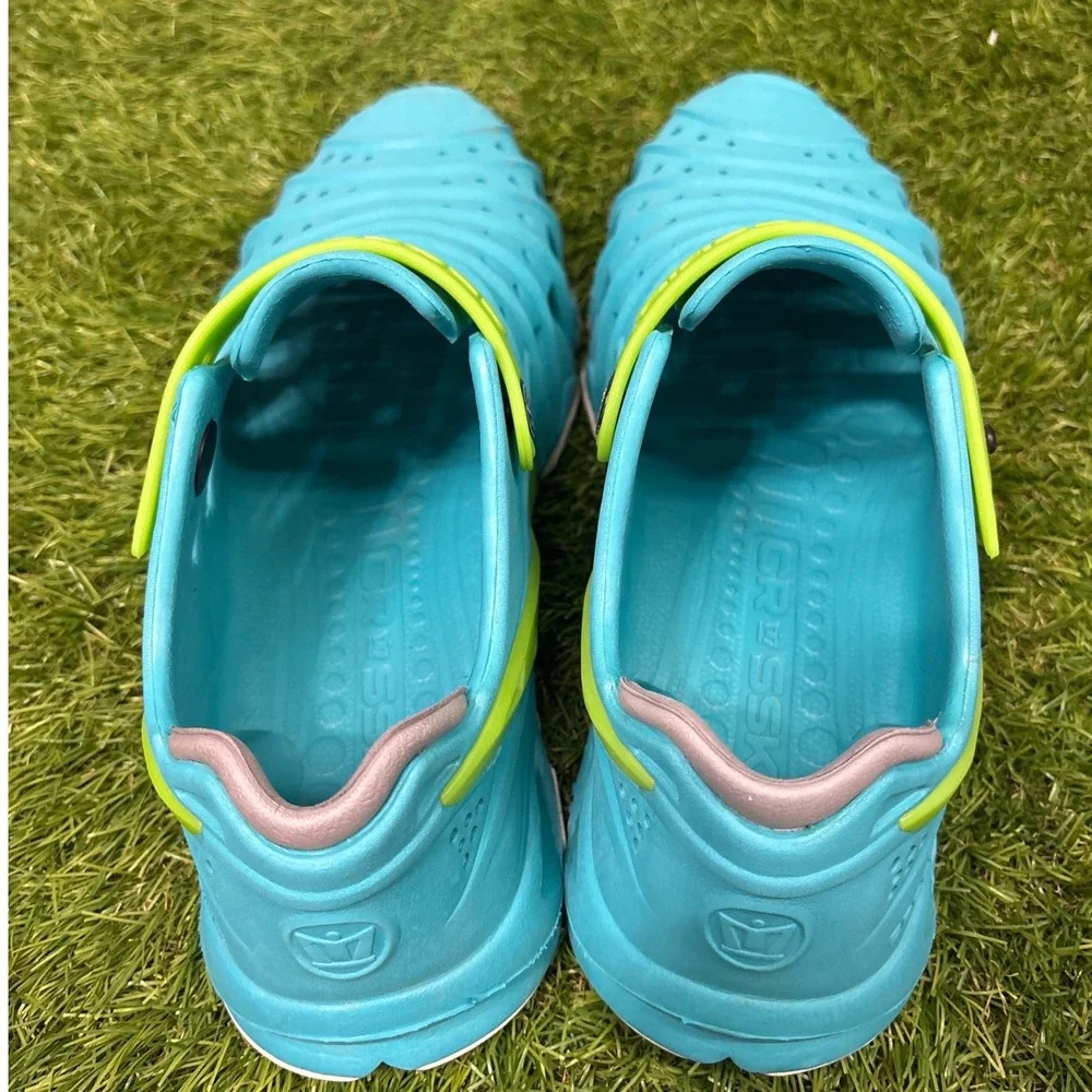 Crosskix 2.0 Water Shoes Mens Size 11 Turquoise‎ Blue Lime Green Good Clogs