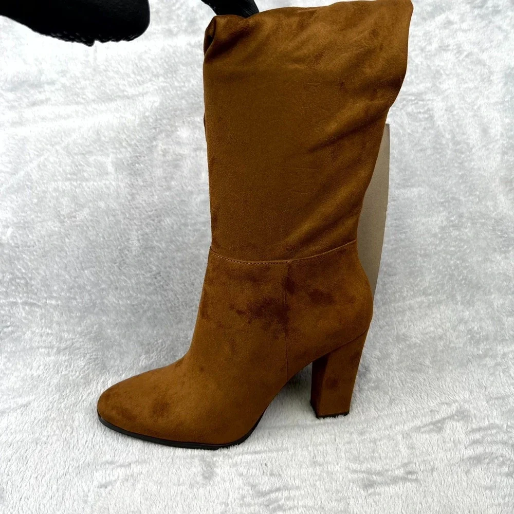 Vince Camuto Tapley Womens US 9 M Boot Brown Suede Over The Knee Side Zip Riding