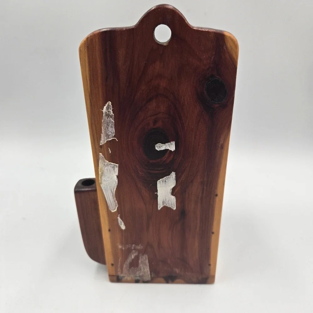 Cedar Hanging Note Paper Roll Dispenser Grannycore Grocery List Rustic VTG Decor