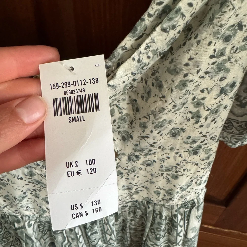 Abercrombie & Fitch Sage Green Floral Patchwork Maxi Dress