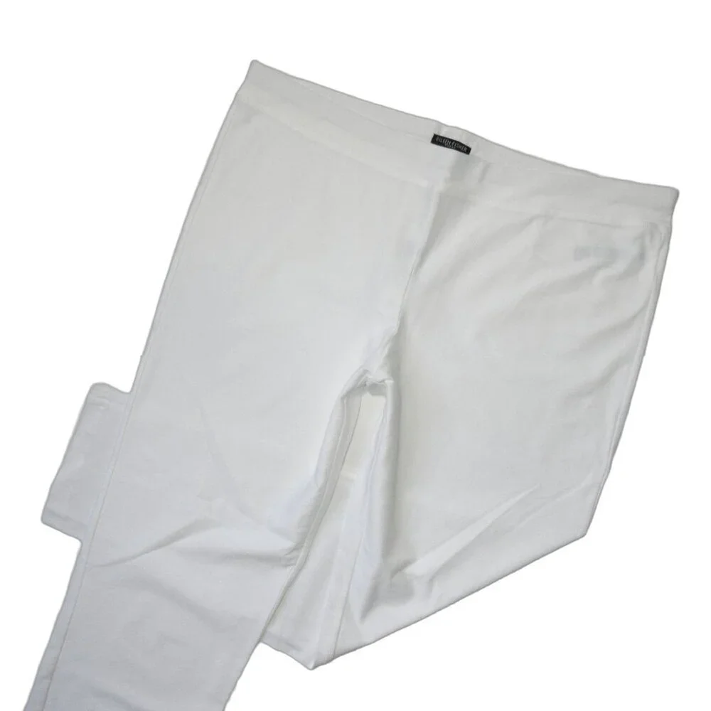 NWT Eileen Fisher Slim Ankle w/ Yoke in White Washable Stretch Crepe Pants XXL
