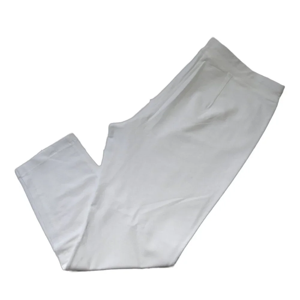 NWT Eileen Fisher Slim Ankle w/ Yoke in White Washable Stretch Crepe Pants XXL