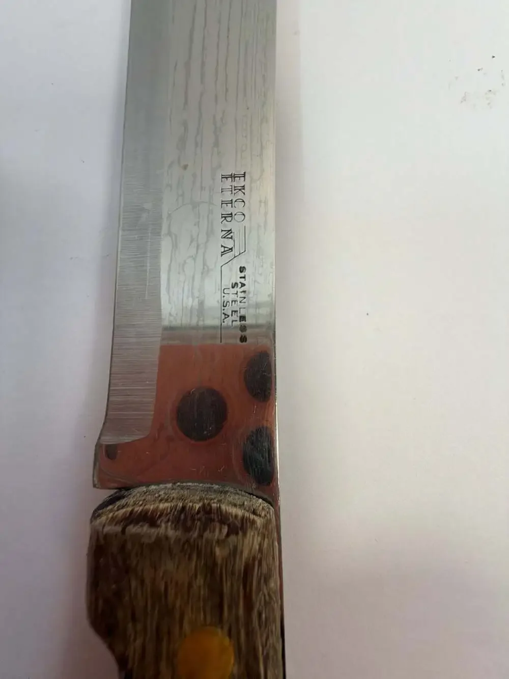 Vintage Ekco Eterna Stainless Steel Utility Knife with Wood Handle