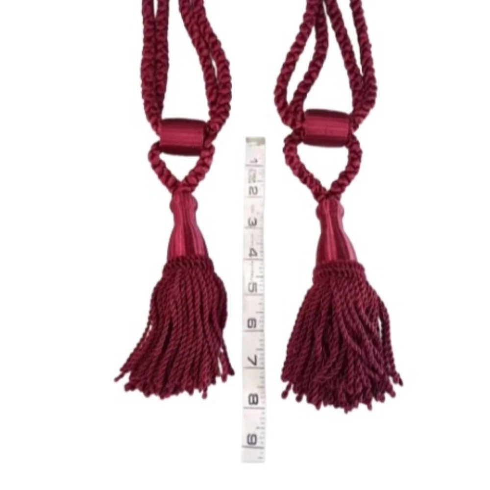 Set of 2 Burgundy Curtain Tassel Tie-Backs | EUC