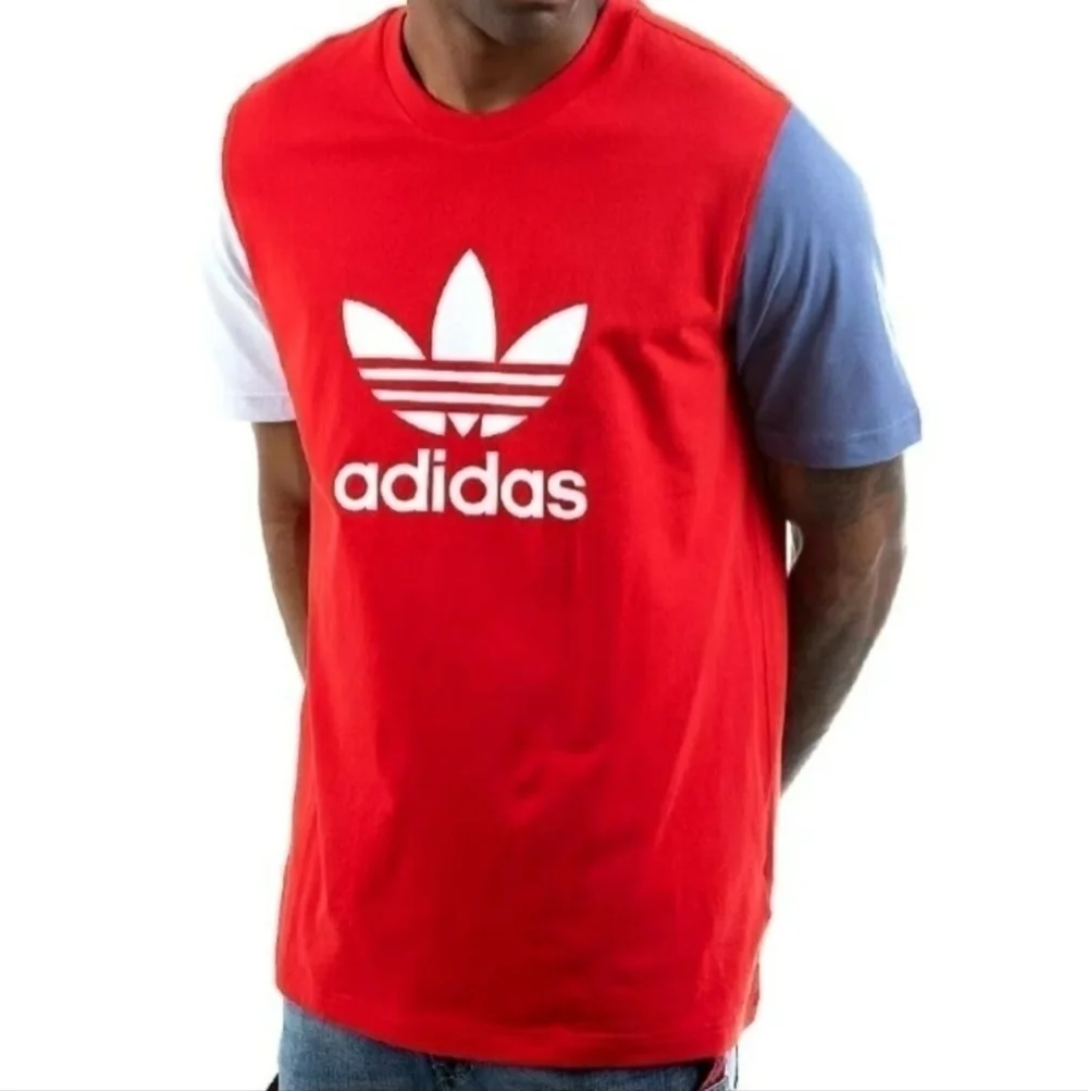 ADIDAS ORIGINALS TREFOIL COLOR BLOCK SHIRT MEN'S SZ LARGE RED NWT  💯