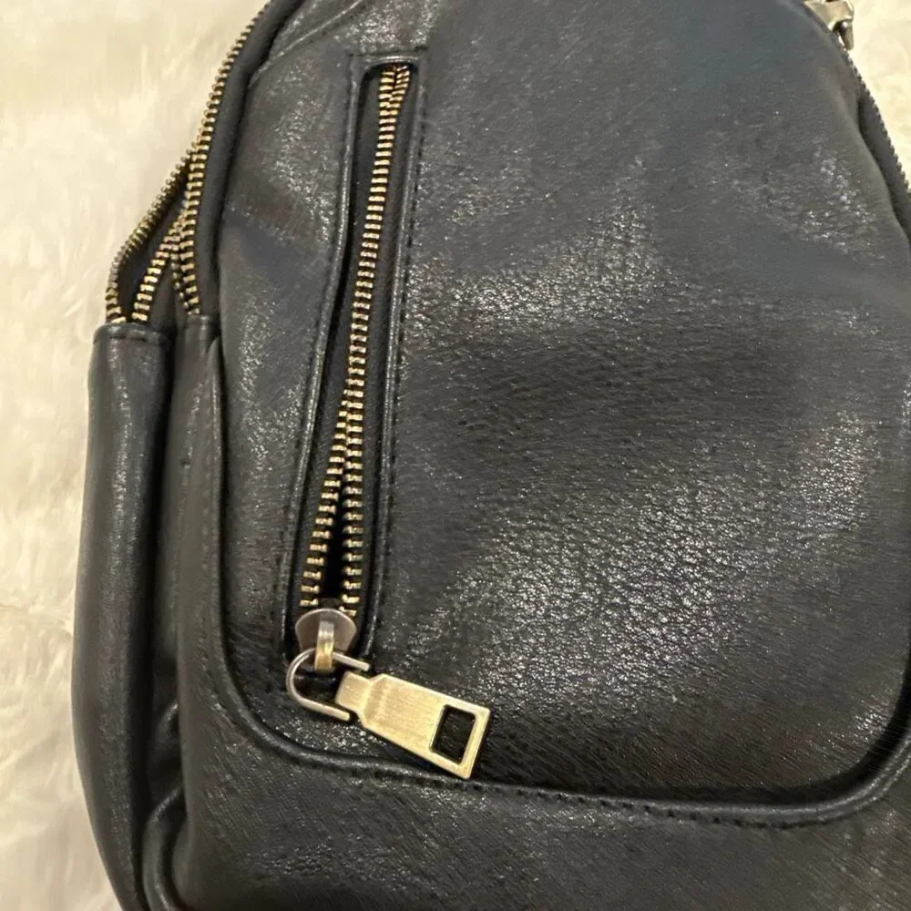 Antik Kraft black leather Crossbody bag with embroidered strap, Free People vibe