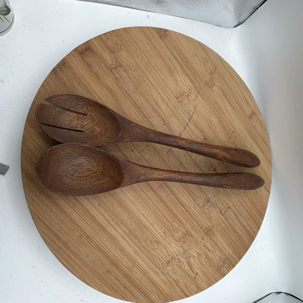 MCM Teak Wood Replacement Salad Serving‎ Utensils Vintage 15