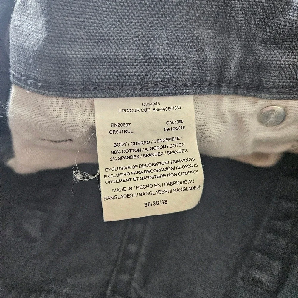 Genuine‎ Dickies Mens 38 Carpenter Shorts Faded Charcoal Stretch Canvas Flawed