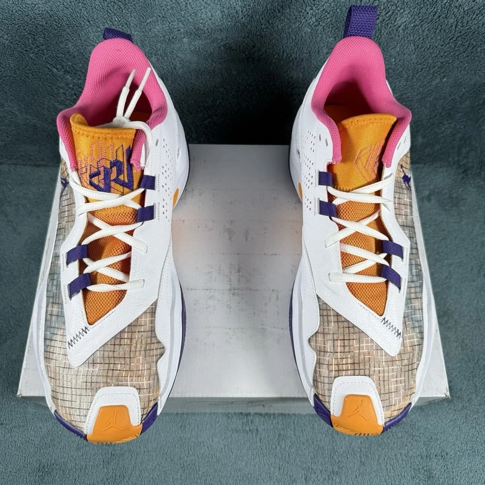 Jordan‎ One Take 4 White/Purple/Gold Basketball Shoes Mens Size 12.5 DO7193-100