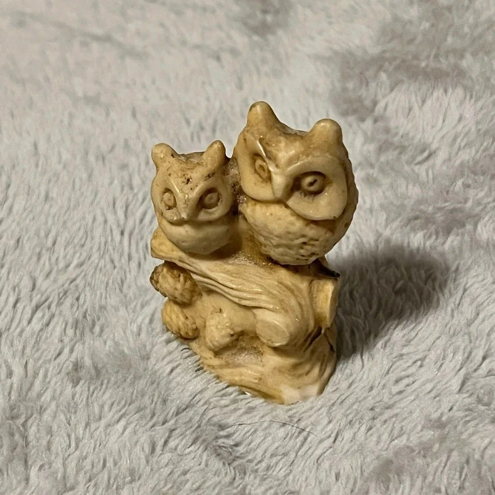 Owls Resin Pair italian Figurine Wony Ltd Italy 2.5