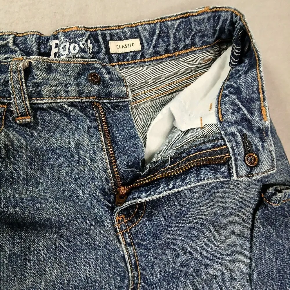 OshKosh B'Gosh Classic Jeans Straight Leg Adjustable Waistband Husky Boys 7 H