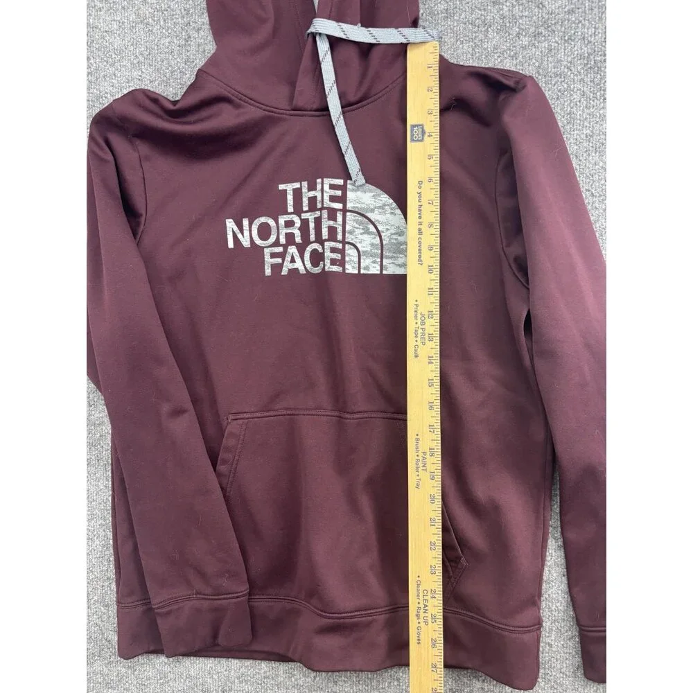 The North Face Hoodie Mens Large‎ Red Pullover Fleece Sweatshirt Logo Graphic