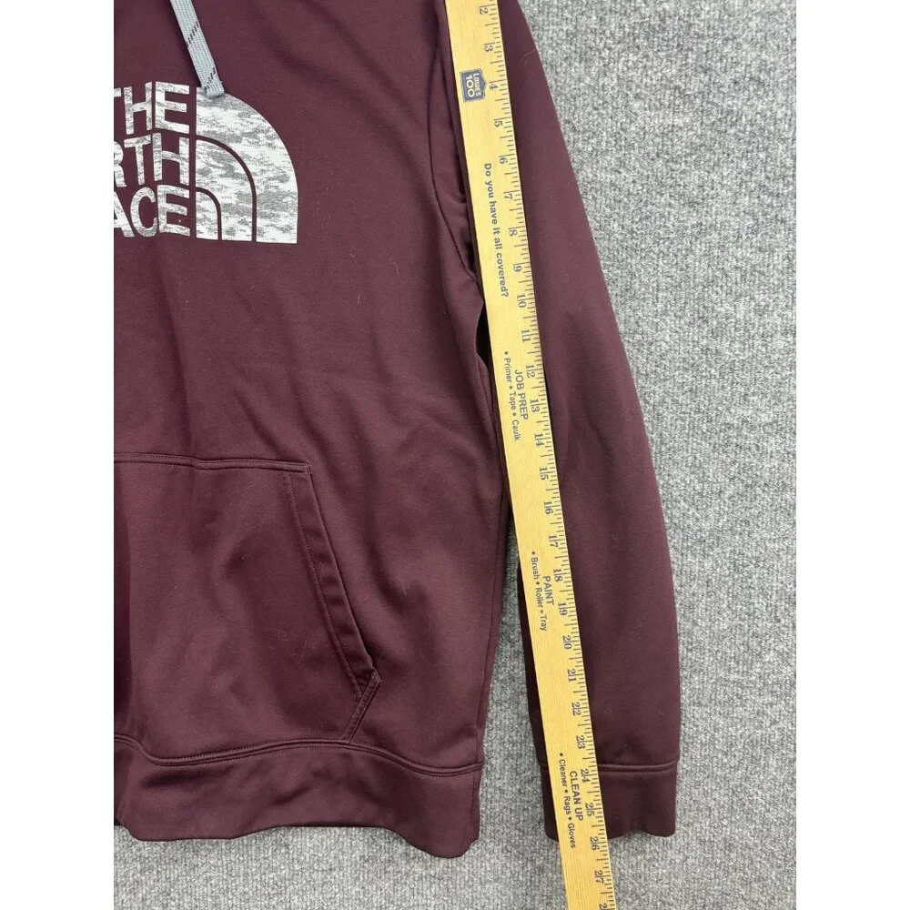 The North Face Hoodie Mens Large‎ Red Pullover Fleece Sweatshirt Logo Graphic
