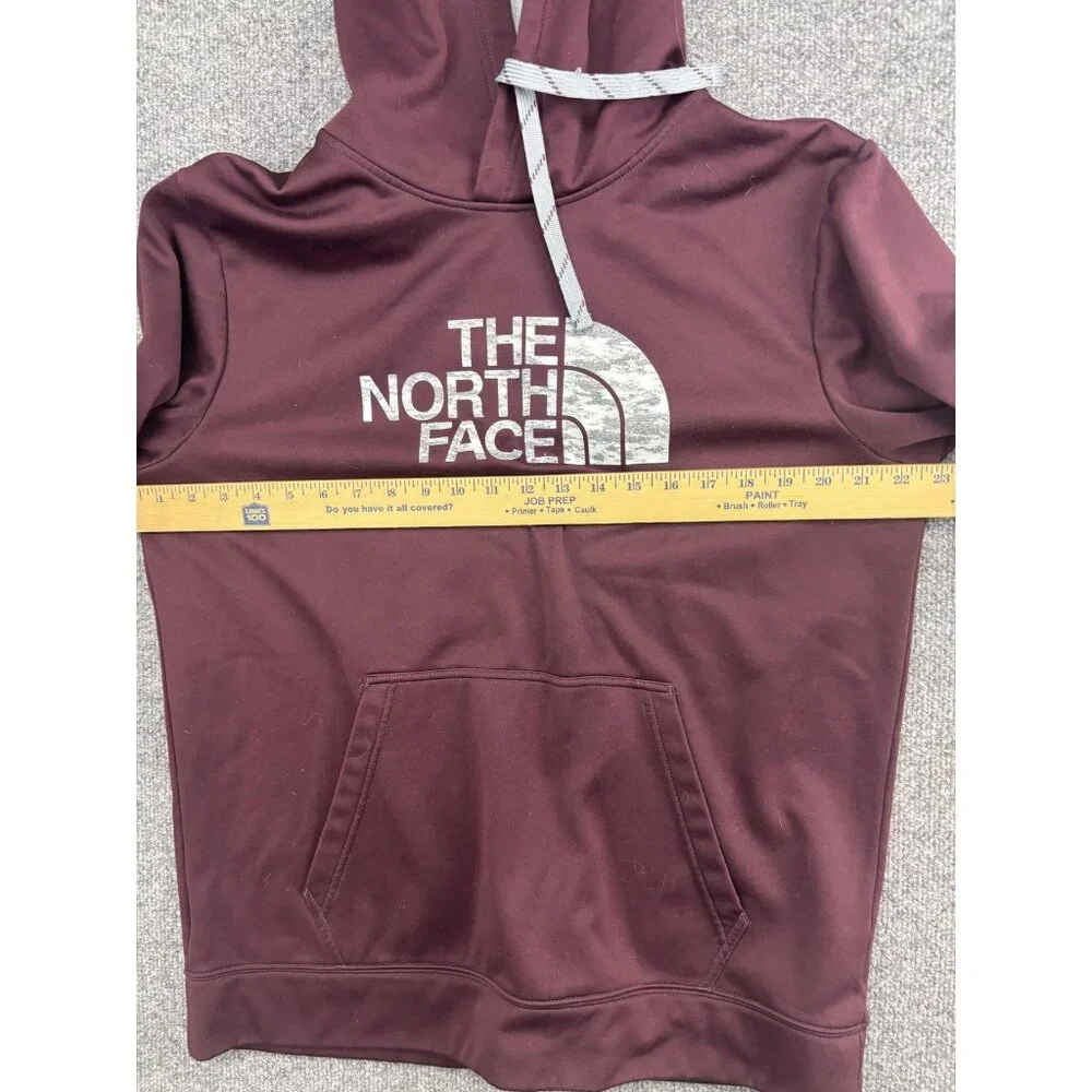 The North Face Hoodie Mens Large‎ Red Pullover Fleece Sweatshirt Logo Graphic
