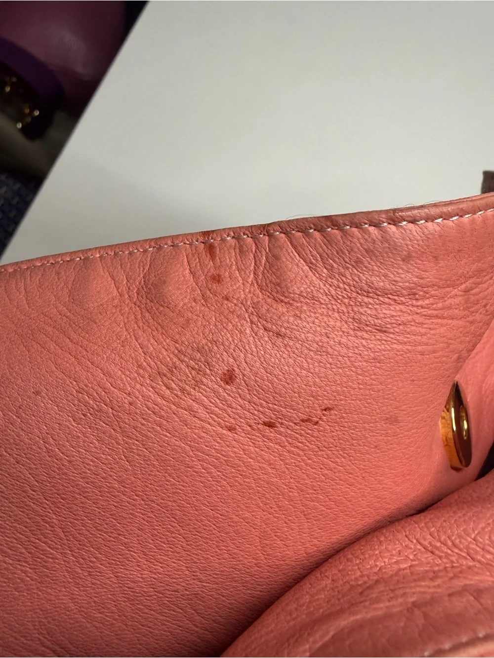 Loewe Coral Pink Leather Shoulder Bag with Anagram Detail