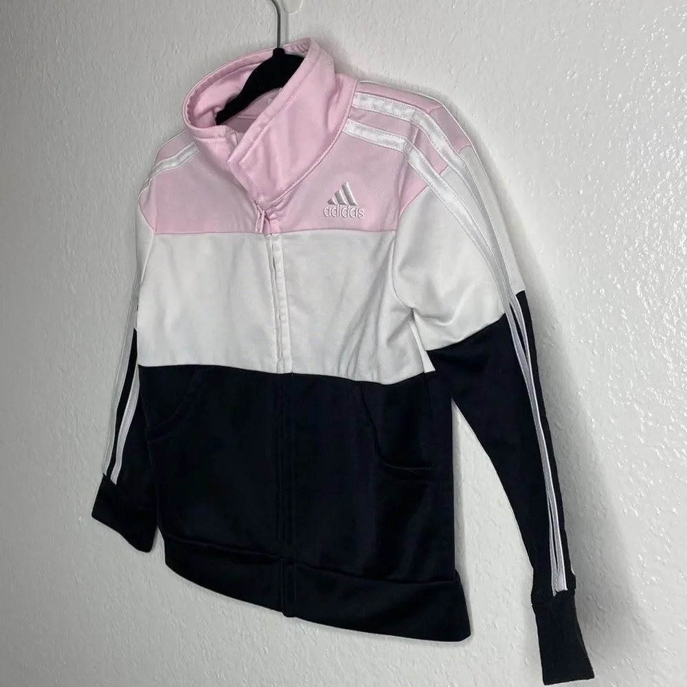 Adidas Pink White & Black Track Jacket 2T