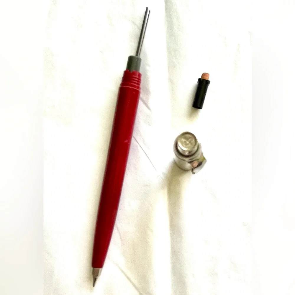 1988 USA Made Parker Mechanical Pencil Vintage 11E Stainless Steel Red Burgundy