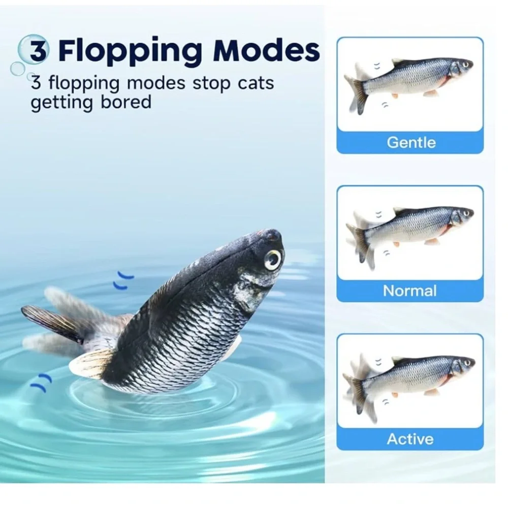 🆕 Potaroma Cat Toy Flopping Fish, Moving Kitten Kicker Floppy Fish
