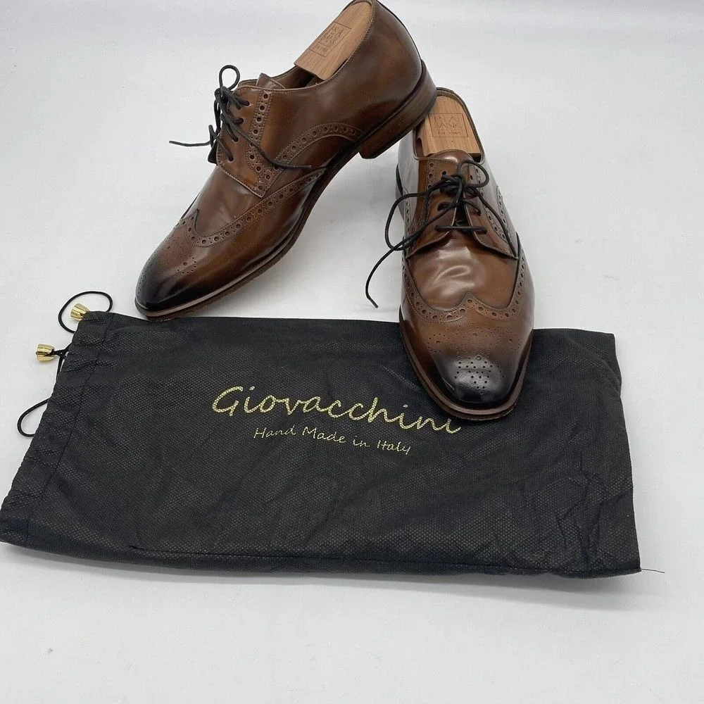 Giovacchini Sammy‎ Wingtip Oxford Derby Men's Size 8.5 Dress Shoes
