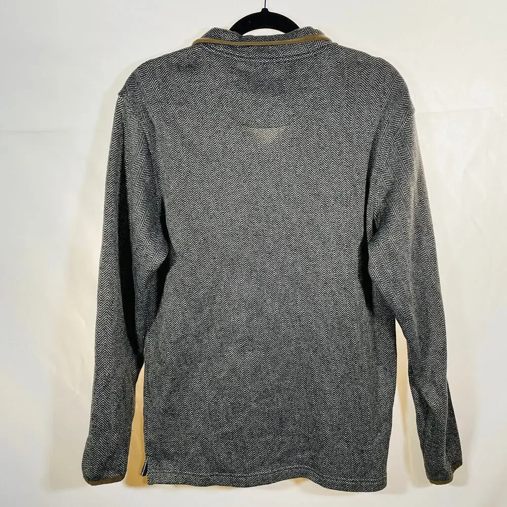 Men's Weatherproof Herringbone Quarter Zip  Pullover Sweater Medium‎