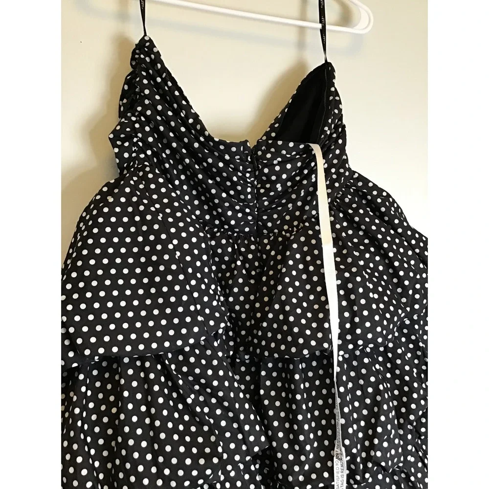 Club‎ L London Pepper Black Polka Dot Strapless Ruffled Mini Dress Size 12 NWT
