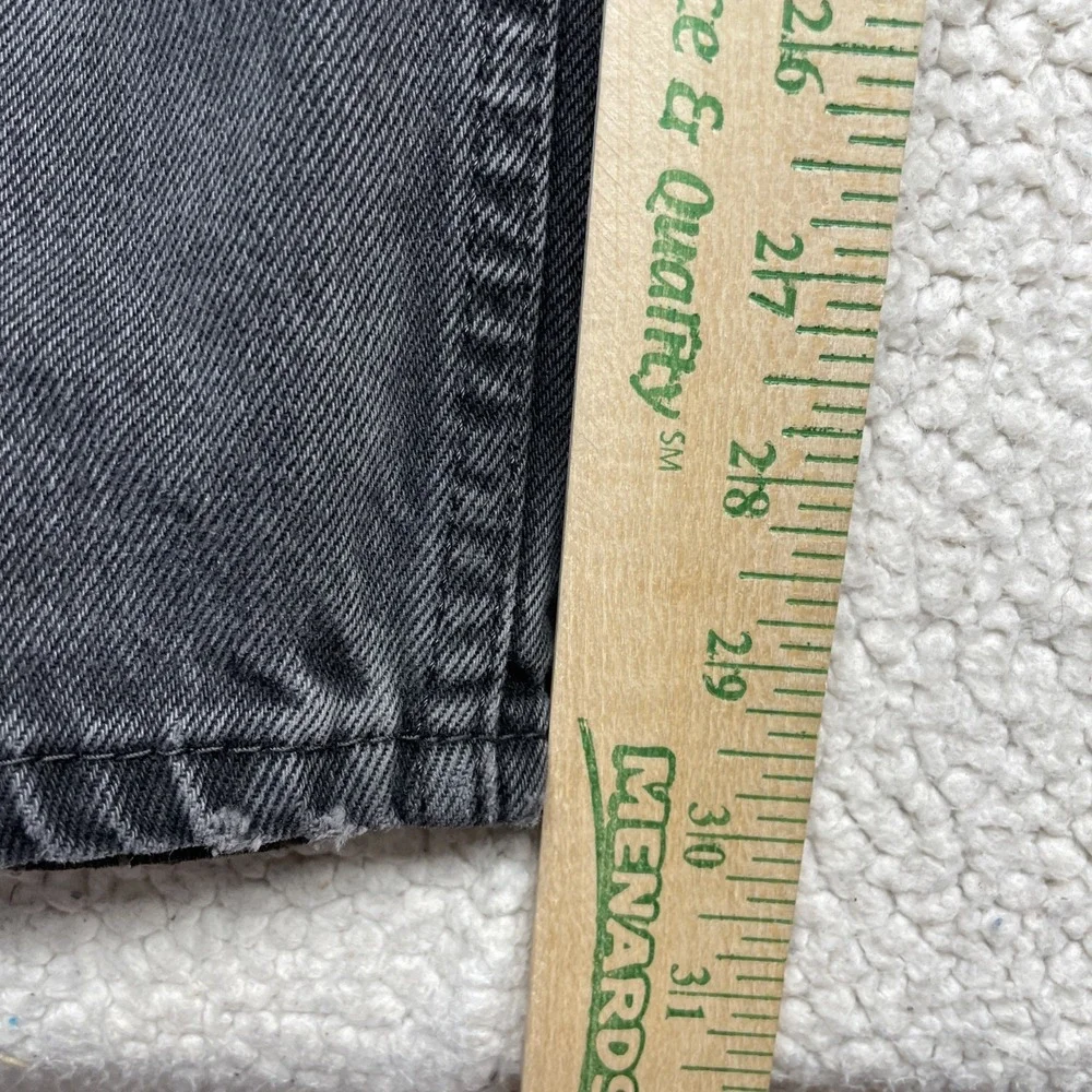 Levi Jeans Mens 38x32 Black 505 Regular Fit Straight Leg Faded Denim