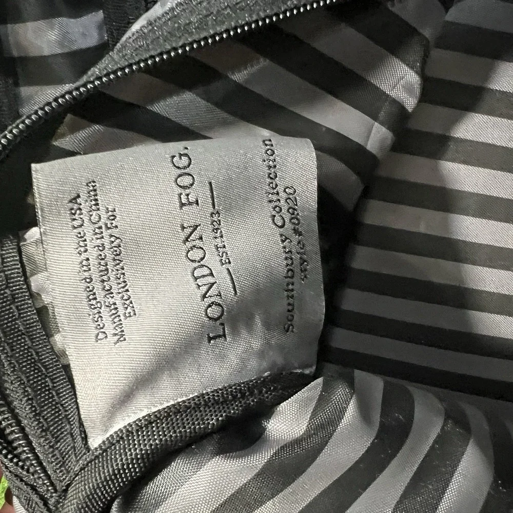 LONDON FOG Duffel Bag Canvas Travel Carry-On Gym Tote Luggage Pinstripe