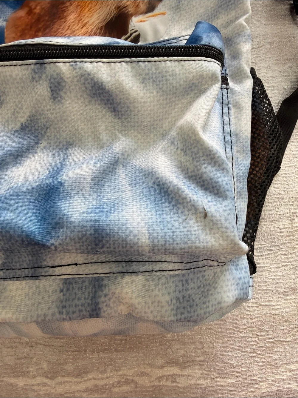 Capybara Print Blue Tie-Dye Backpack