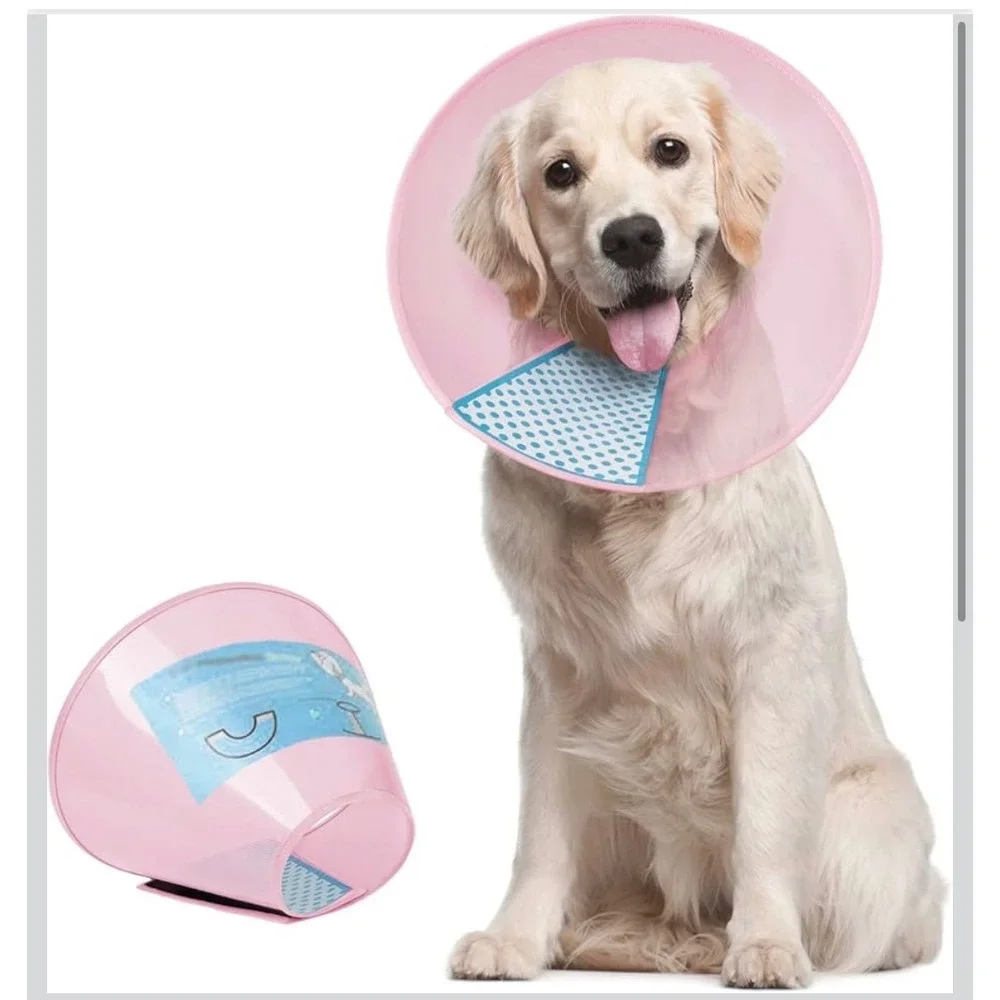 Dog Cone E Collar Adjustable After Surgery Pet Recovery Collar for Large‎ Dogs