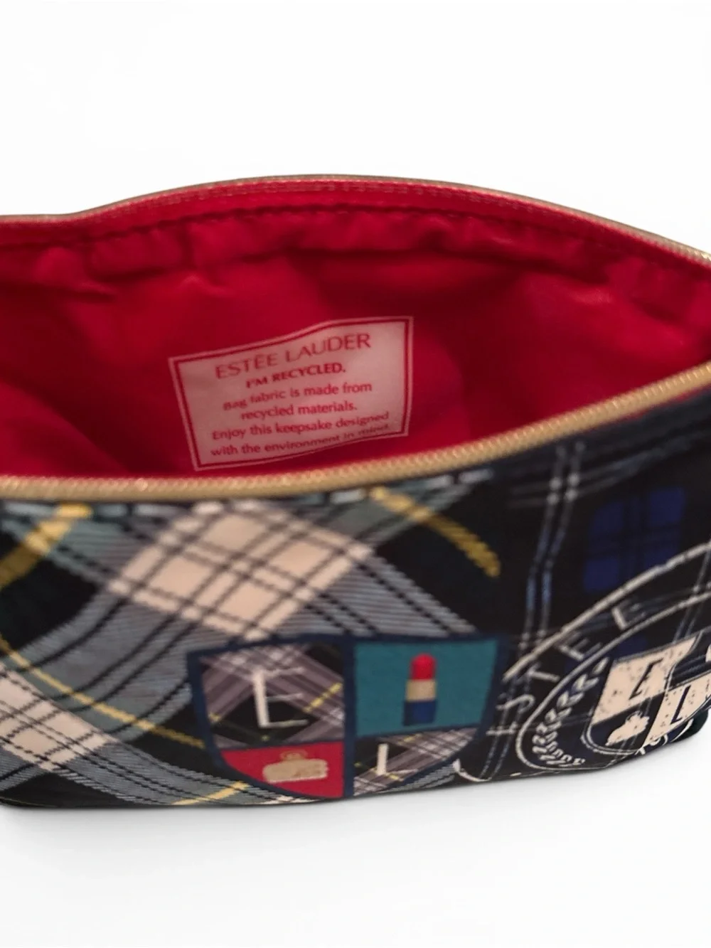 Estee Lauder plaid cosmetic