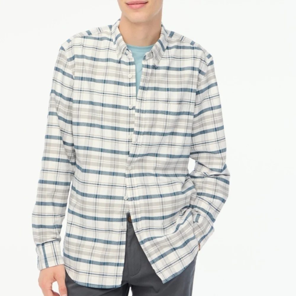 J. Crew Flex Plaid Oxford Shirt Mens XL