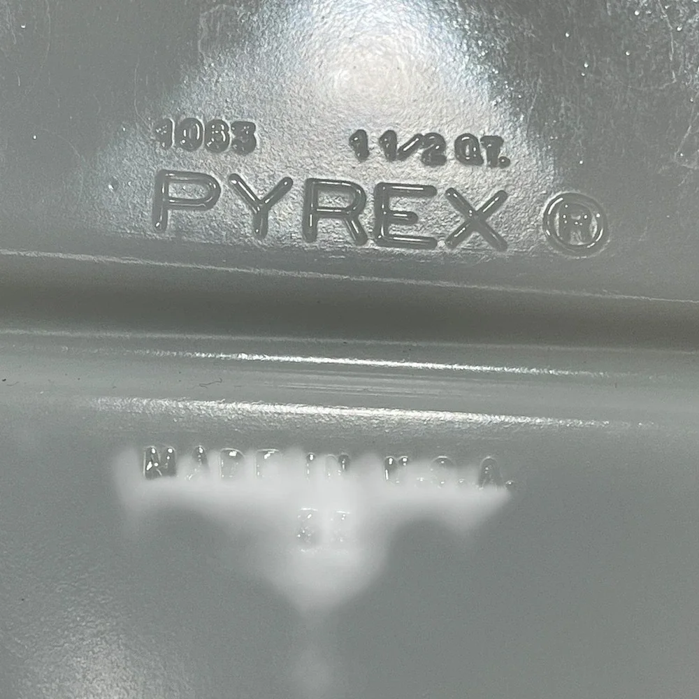 Pyrex 1063 White‎ Milk Glass Divided Oval Casserole Dish 1.5 Qt Made in USA