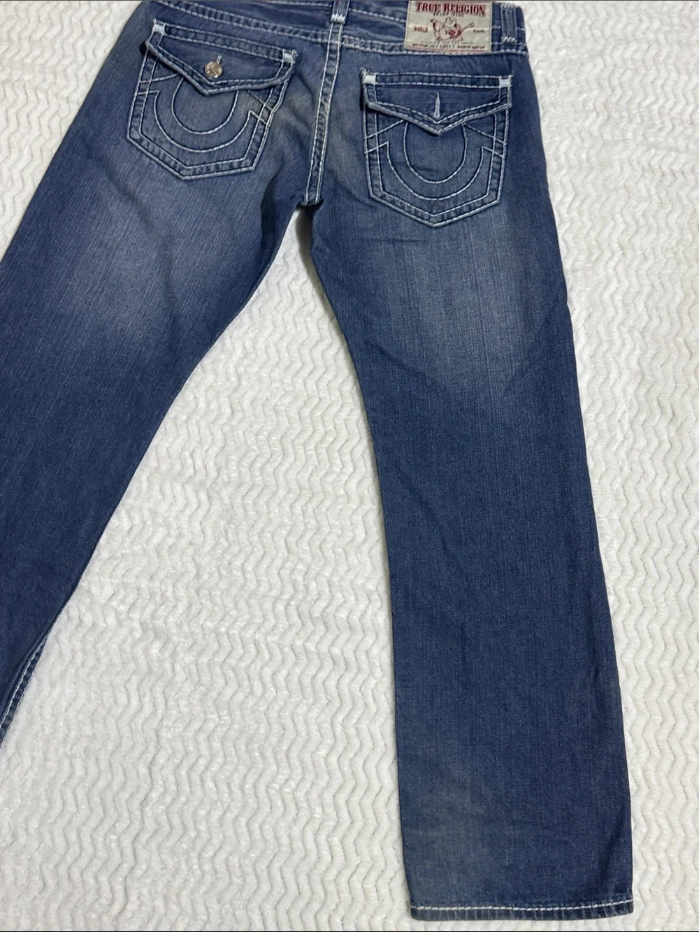 True Religion Joey Super T Denim Jeans Size 36 Embroidery Made in USA