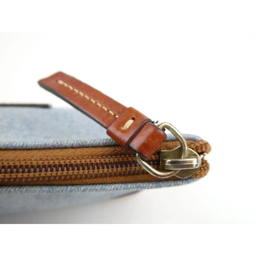 Dooney & Bourke Denim &‎ Leather Coin Purse Pouch