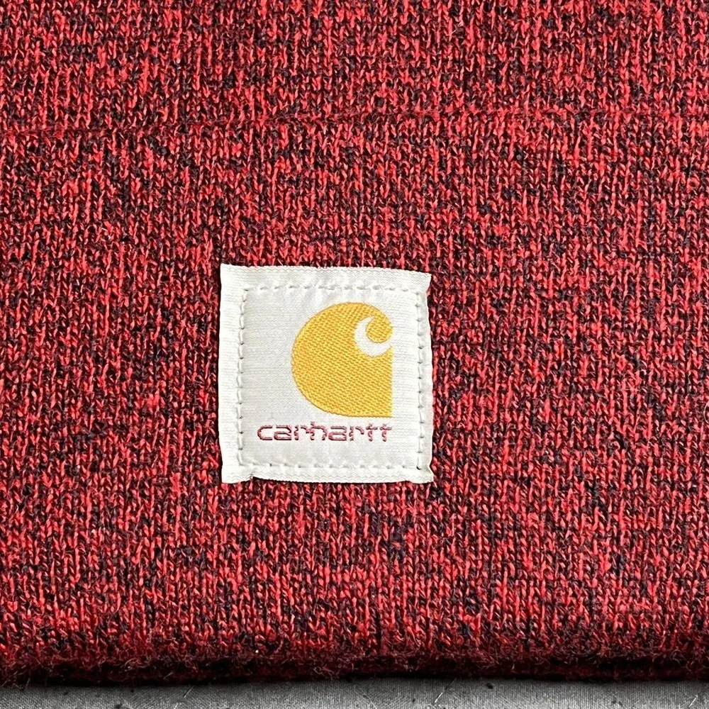 Carhartt A18 Knit Cuffed Beanie Port Heather Red Acrylic Watch Hat Men