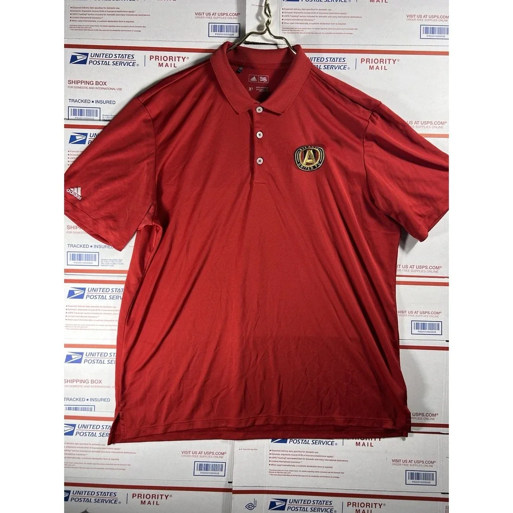 Adidas Atlanta United FC Mens‎ XL Short Sleeve Climacool Performance Polo Shirt
