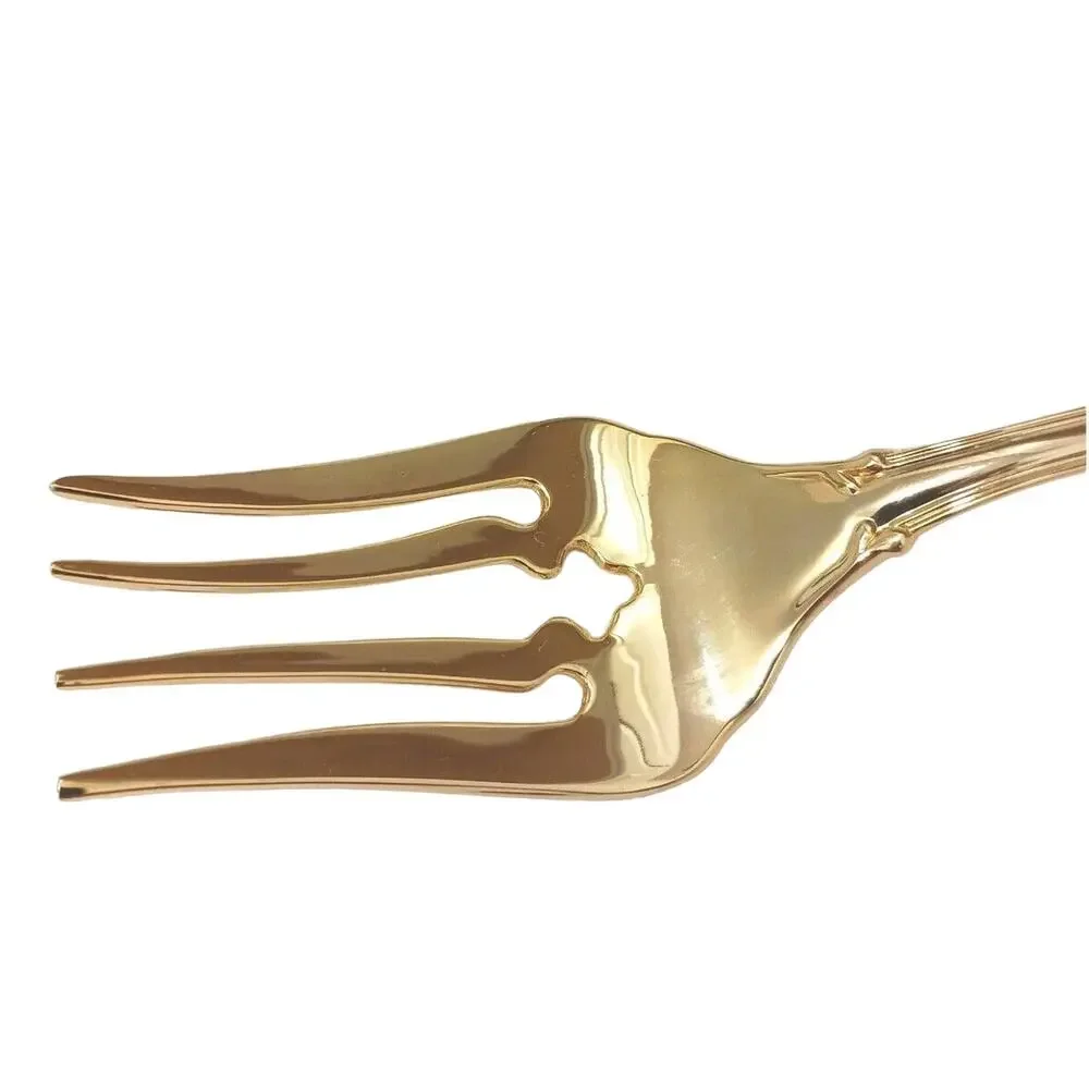 F.B. Rogers Gold SERVING FORK Chippendale Gold Electroplate HOLIDAY Wedding VNTG