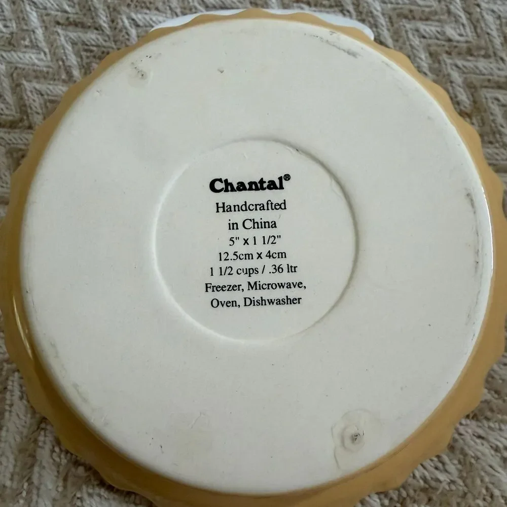 Vintage Chantal 5” 1.5 Cup Individual Pie Dish Scalloped Edge Stoneware