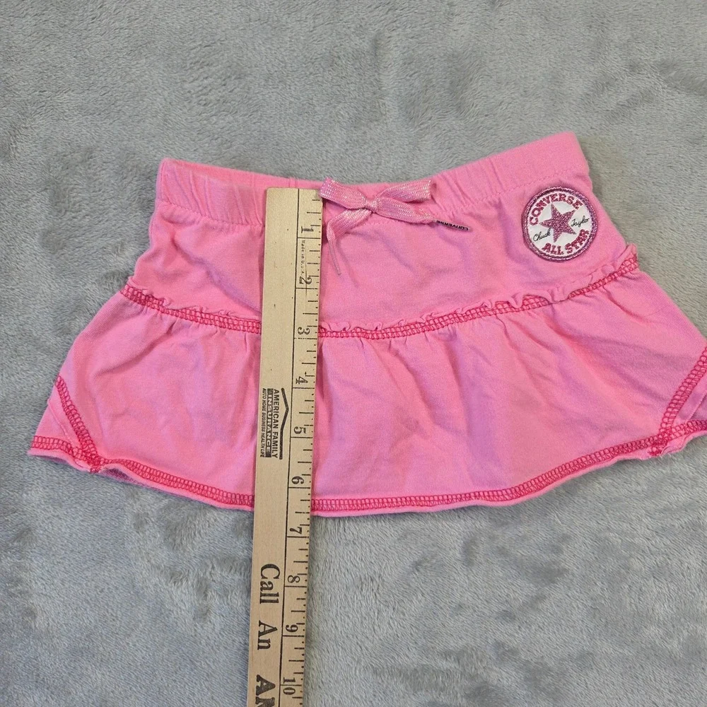 Converse All Star Baby Girls Pink Tiered Ruffle Skirt Size 6/9 Months Cotton