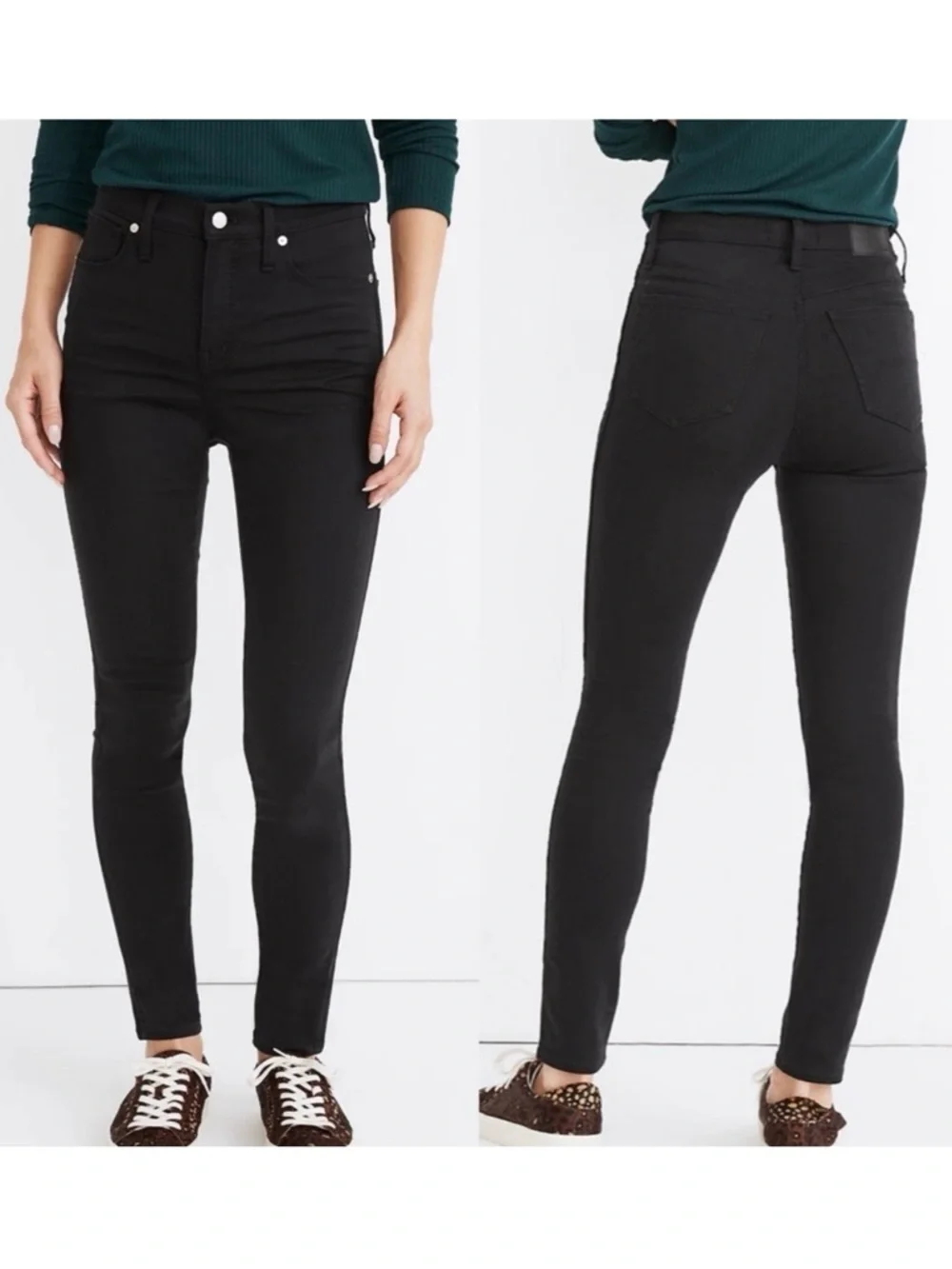 Madewell 10” High Rise Skinny Jeans Tencel Denim Edition: Lunar Black Wash
