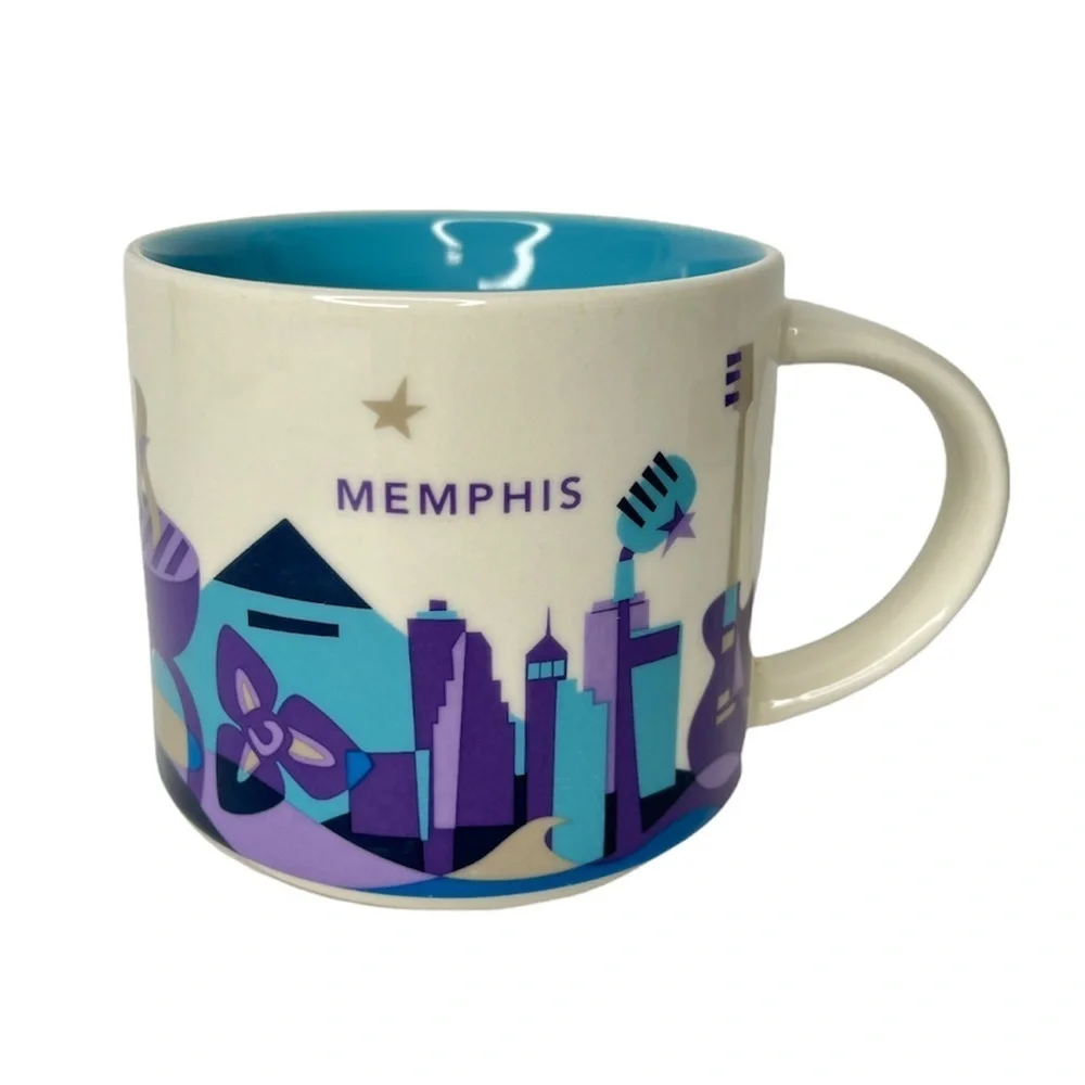 STARBUCKS Memphis 2014 Mug Collectible Coffee You Are Here Ceramic 14‎ oz
