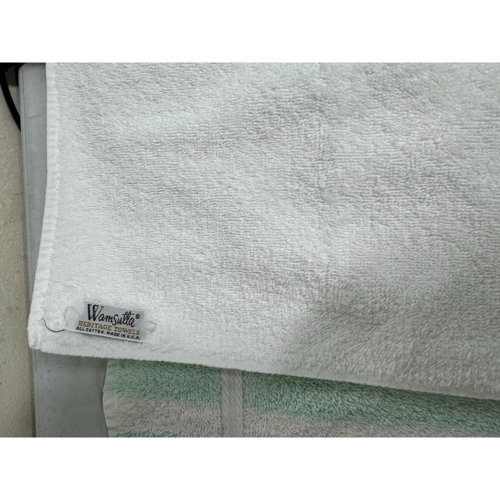 VTG Lot 4 Bathroom‎ Hand Towels Robins Egg Blue White Cannon Wamsutta Martex