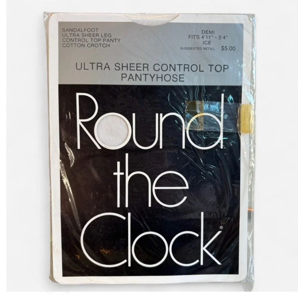 Vintage Round The Clock Ultra‎ Sheer Control Top Pantyhose Demi Ice