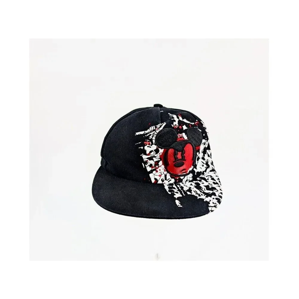 Disney Parks Angry Mickey Mouse‎ Hat Youth Black Graffiti Streetwear