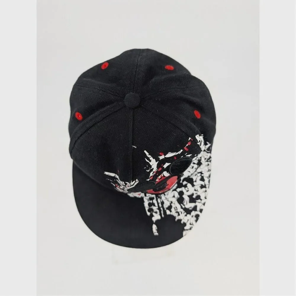 Disney Parks Angry Mickey Mouse‎ Hat Youth Black Graffiti Streetwear