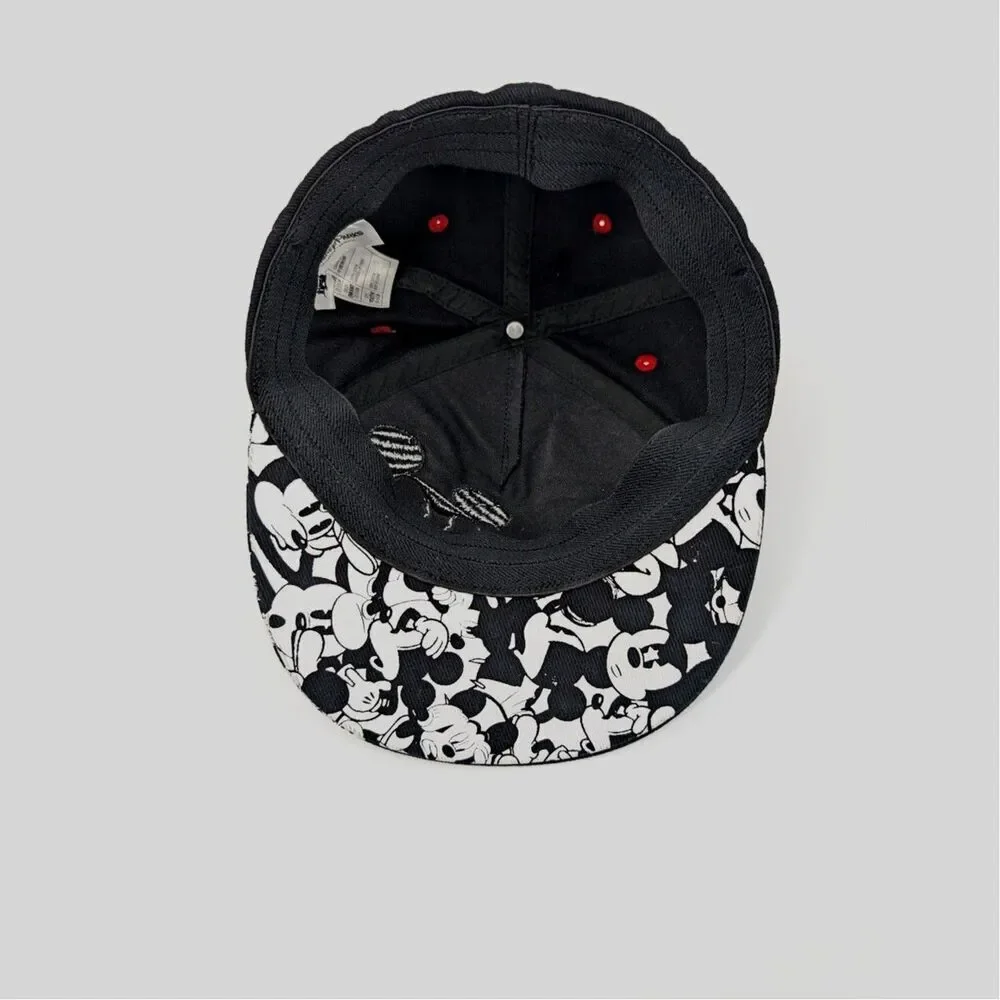 Disney Parks Angry Mickey Mouse‎ Hat Youth Black Graffiti Streetwear